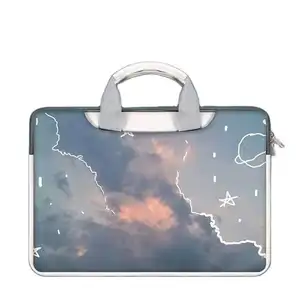 Logotipo personalizado de impresión impermeable de alta calidad PU barato poliéster Laptop Case Business mochila maletín bolsa