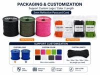 Micro-paracorde réfléchissante de 2 mm, 100 lb, 328 pieds, cordon en nylon tressé haute visibilité pour la fabrication de bracelets, le camping, la survie, le bricolage