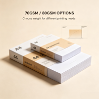 Papel de Copia A4, 80 g/m², Blanco, 500 Hojas por Resma, Papel de Impresión Liso para Oficina, para Copiadora, Impresora, Fax, Venta al por Mayor