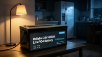 Batería LiFeP04 personalizable de 24 V y 400 Ah con BMS integrado, adecuada para vehículos recreativos, barcos y energía solar
