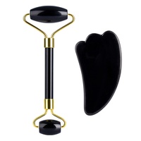 Ensemble de rouleaux de jade pour les doigts, masseur en jade, Gua Sha en cristal, bâton de beauté pour les méridiens, grattoir corporel, lifting du visage, santé et fitness