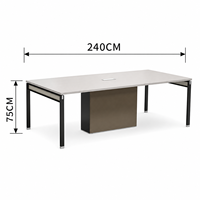 Scrivania Direzionale per Ufficio in Melammina ad Alta Densità, Moderna e Minimalista, Grande e Lunga 2400mm, Resistente, per Uso Commerciale