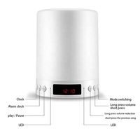 Nouvel arrivage réveil numérique Led couleur USB bureau tactile lampe Portable Bluetooth haut-parleur