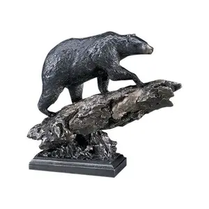 대형 야외 장식 청동 동상 큰 야생 동물 황동 조각 주조 기법 곰 조각