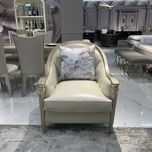 European Modern Leather <strong>Sofa</strong> 123 Combination Luxury Curved <strong>Wooden</strong> <strong>Frame</strong> <strong>Sofa</strong> American Fashion Furniture Living Room Set - Product Image 4