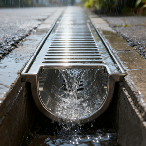 Sistema de Drenagem em Aço Inoxidável Personalizado em Forma de U, Canal de Drenagem de Água da Chuva em Concreto - Product Image 3