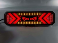 Nouveau feu arrière LED 24V Lion Dance Eye avec lentille transparente, fonctions de freinage, de marche arrière numérique et de clignotants dynamiques pour camion et voiture ENSAITE DH-116
