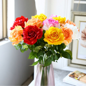 PU Real Touch High Quality Artificial <strong>Rose</strong> <strong>Flowers</strong> for Home Wedding Easter Christmas &amp; Back to School Decorations <strong>Single</strong> <strong>Rose</strong> - Product Image 4