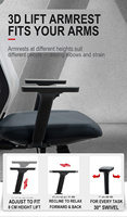 Chaise ergonomique de qualité supérieure avec roulettes silencieuses en PU, dossier réglable, idéale pour les espaces de coworking