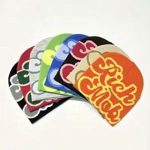 Gorros de Punto Personalizados al por Mayor, Unisex, con Estampado en Toda la Superficie, Hechos de Acrílico, Gorros de Invierno, Gorros Jacquard - Product Image 2