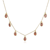 Collier élégant pour femme en zircon couleur cuivre, forme goutte d'eau, plaqué or 18 carats, chaîne Figaro, micro-incrustation, style luxe léger