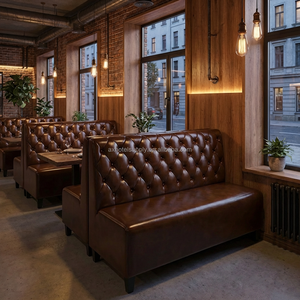 Banquette de restaurant vintage en cuir capitonné Chesterfield pour restaurant américain, bar ou <span class=keywords><strong>pub</strong></span> - Product Image 6