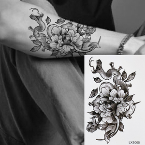 Commercio all'ingrosso della fabbrica Tatuaggio temporaneo forniture Sexy simulazione drago e farfalla adesivi clavicola per la spalla e il braccio tatuaggi - Product Image 5