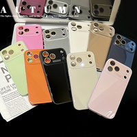 Coques de téléphone en verre de couleur bonbon pour iPhone 17 Pro Max 16 15 14 13 12, coque de protection en verre antichoc colorée 17Air