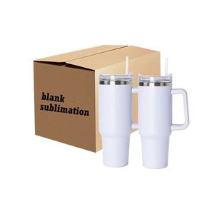 Double Wall Vacuum Sealed Stainless Steel Cup Blank Sublimation Beer Travel Mugs Cups 40Oz Coffee Tumbler With Handle - Product Image 3