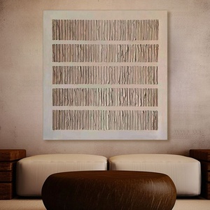 Pintura al Óleo Minimalista Hecha a Mano, Arte de Pared Enmarcado para Decoración de Interiores de Hogar Retro-Moderno - Product Image 1