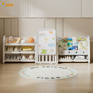Organizador de Juguetes de Plástico Grande y Versátil, Armario con Compartimentos para Niños, Estantería, Pizarra de Dibujo, para Sala de Estudio, Sala de Juegos, Sala de Estar - Product Image 1