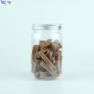 Wholesale Wide Mouth air tight pet plastic 500ml Mason Jars 16 oz clear food storage container with lid for jam candy nuts