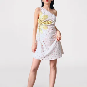 Women's summer bodycon new fashion sleeveless woman short dress polka dot embroidery european women high waist dress