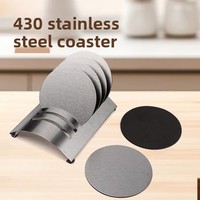 Sous-verres créatifs en acier inoxydable, tapis isolants pour bols, sous-plats ronds en métal, sous-verres tendance