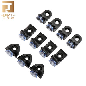Support d'étagère Jinnate en alliage de zinc noir avec ventouse pour support de cloison en verre d'armoire - Product Image 1