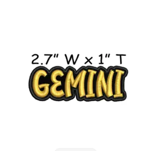 Fertigen Sie benutzer definierte Stickerei Nähen auf Patch Gemini Zodiac Text Wörter Patch Aufbügeln Benutzer definierte Stick applikation