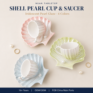 Ensemble tasse et soucoupe multicolores dégradé bleu, violet, rose en céramique – Collection Thé de l'Après-midi pour la maison moderne et le <span class=keywords><strong>café</strong></span> - Product Image 1