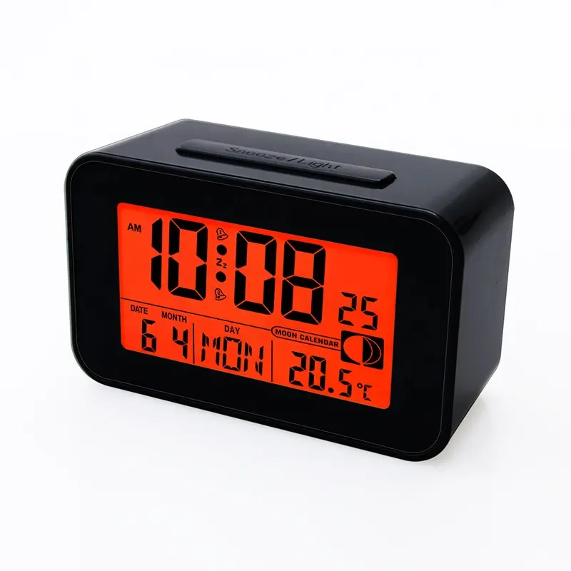 LCD 무선 제어 시계 교정 시간 디지털 알람 시계 연구