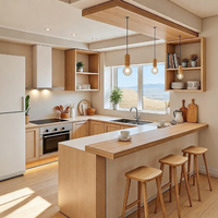 Système de cuisine en bois de chêne de haute qualité, quincaillerie à fermeture douce, hygiénique et écologique pour usage domestique
