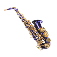 Purple Body with Gold Keys Eb Alto Saxophone Lacquered Finish Adjustable for Student Beginner Band Performance