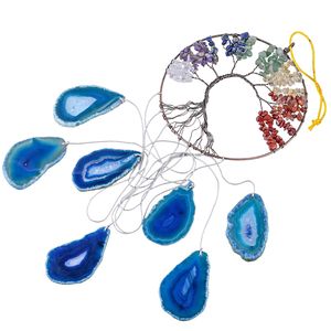 Diy Sept Chakra Cristaux Arbre de Vie avec tranche d'agate Tenture Murale Ornement acheter chez <span class=keywords><strong>taiba</strong></span> agate - Product Image 5