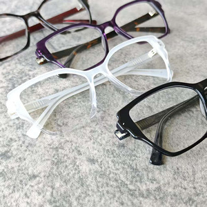 Monturas de Gafas Ópticas de Acetato Morado, Estilo Ojo de Gato, Montura Completa, Ligeras, para Adultos, para Uso Diario - Product Image 5