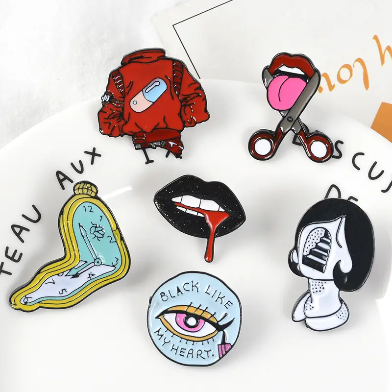 Produsen Tiongkok Langsung Pin Kerah Logam Lucu Kustom Pin Enamel Pin Kerah Keras Enamel