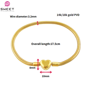 Bracciali a Catena Geometrici Placcati Oro in Acciaio Inossidabile 316L Impermeabili per Donne - Product Image 3