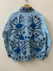Hand Embroidered Suzani TNT <b>Jacket</b> Winter Wear <b>Jacket</b> Embroidery Kashmiri Short <b>Mandarin</b> <b>Collar</b> <b>Jacket</b> Bohemian Style Coat - Product Image 5