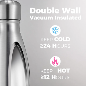 Botella de Agua Aislada al Vacío de Acero Inoxidable con Logotipo Personalizado, 500 ml, Termo de Doble Pared, Botella Deportiva de Viaje - Product Image 3