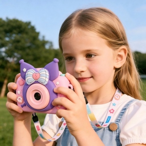 Mini caméra portable DLC pour étudiants et enfants, design mignon de dessin animé, double objectif HD, enregistrement vidéo 1080P, jeux de puzzle intégrés - Product Image 2