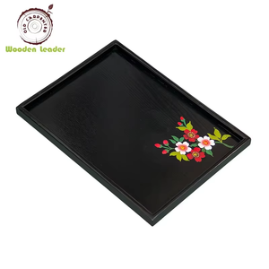 Wholesale of Chinese-style Flower Trays Biodegradable Wooden Lacquerware Lunch Trays Factory Customization