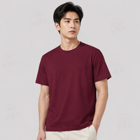 T-shirts pour hommes en coton peigné, teinture réactive unie, personnalisables avec logo, séchage rapide, respirants, écologiques, durables, col rond