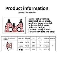 Hamac de toilettage neutre pour animaux de compagnie (chats et chiens) – Tailles petites/moyennes – Matière polyester – Anti-rayures, sûr et doux pour la coupe des ongles