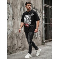 Kaos Katun Sablon Grafis Grosir Slogan Jalanan Streetwear Lengan Pendek Kerah Bulat Kasual untuk Pria Wanita Custom OEM