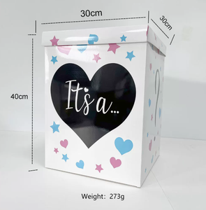 DAMAI Cajas de Regalo Sorpresa para Baby Shower de Niño o Niña, Artículos para Fiestas de Revelación de Género, Cubo Blanco para Adivinar, Caja de Globos - Product Image 6
