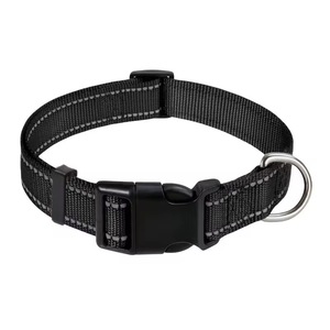 Adjustable Reflective Stripe Nylon Pet Dog <b>Collar</b> Quick Release Buckle Safety Night Walking Dog Neck <b>Collar</b> Multiple Colors - Product Image 5