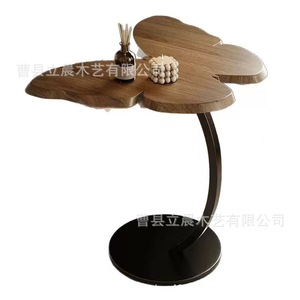 Mesa de centro de madera con diseño de mariposa y base de metal para sala de estar o dormitorio - Product Image 2