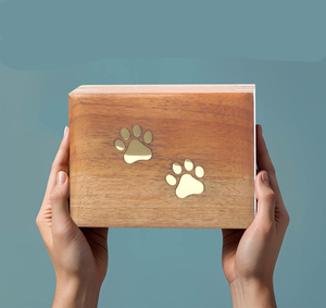 Vừa hỏa Táng bằng gỗ Pet <span class=keywords><strong>urn</strong></span>: Brass Paws dát-giữ lên đến 95lbs cho Chó & Mèo tro - Product Image 5