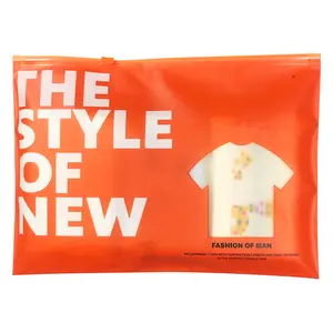 Imballaggio borsa con cerniera smerigliata personalizzata in plastica con stampa personalizzata borsa con cerniera per vestiti