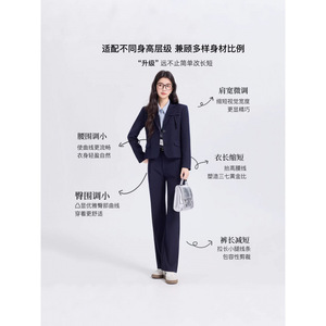 Women's Suit <b>Set</b> Short Sleeve <b>Blazer</b> Pants Office Lady Autumn Commute Worsted Fabric - Product Image 2
