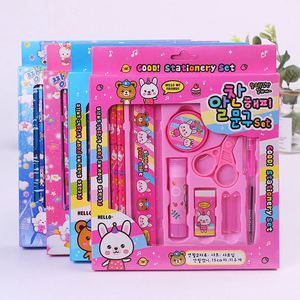 Lot de fournitures scolaires écologiques en plastique pour enfants avec crayon, règle, gomme et boîte – Promotion personnalisée avec logo - Product Image 4