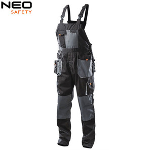 Pantalones con pechera de trabajo de algodón polivinílico para hombre, pantalones multibolsillos de alta calidad con parche en la rodilla, logotipo personalizado para minería, pantalones cargo, parche en la rodilla - Product Image 4