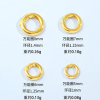 Connecteur universel rond en or 18 carats avec fermoir à double verrouillage et embout en or AU750 pour accessoires de bijoux DIY